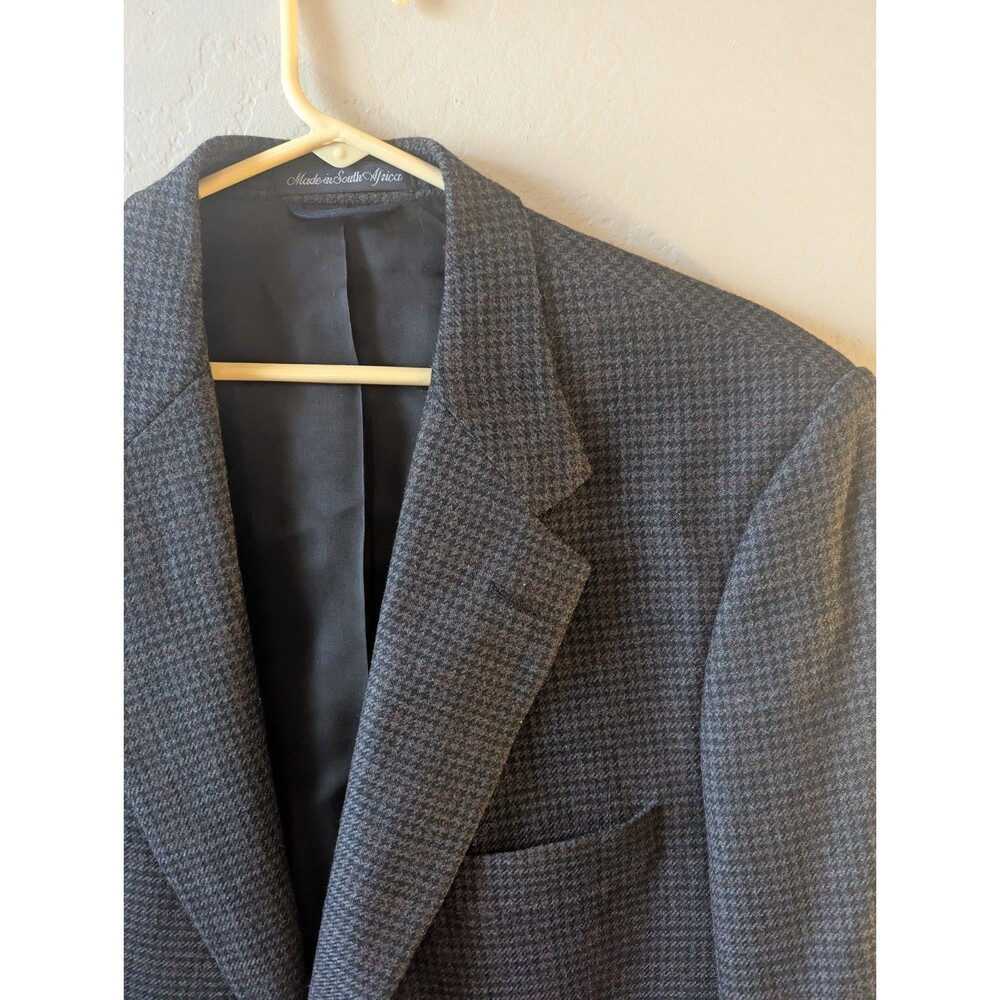 Oak Creek Mens Lambswool Blazer Gray Houndstooth Tweed Sport Coat Jacket 41L